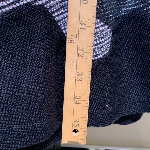 Women’s Wool Blend Black Gray Geometric Print Button Up Cardigan Sweater Size L - Picture 9 of 15